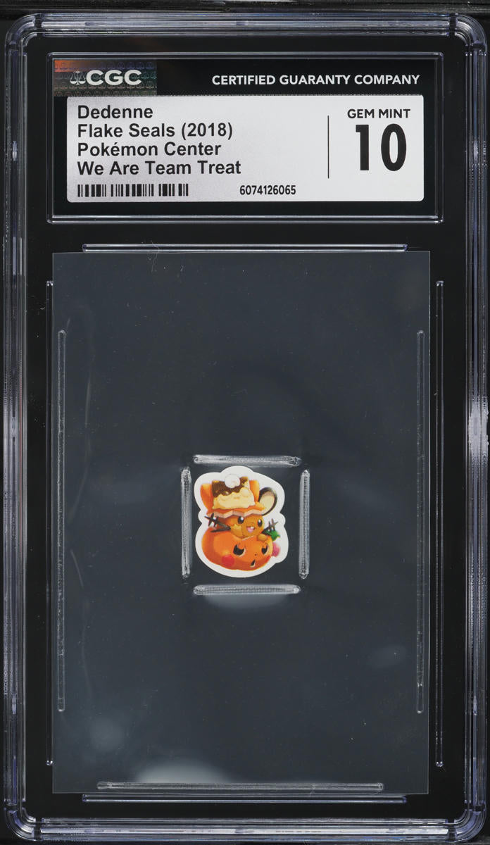 2018 Pokemon Center Flake Seals We Are Team Treat Dedenne CGC 10 GEM MINT