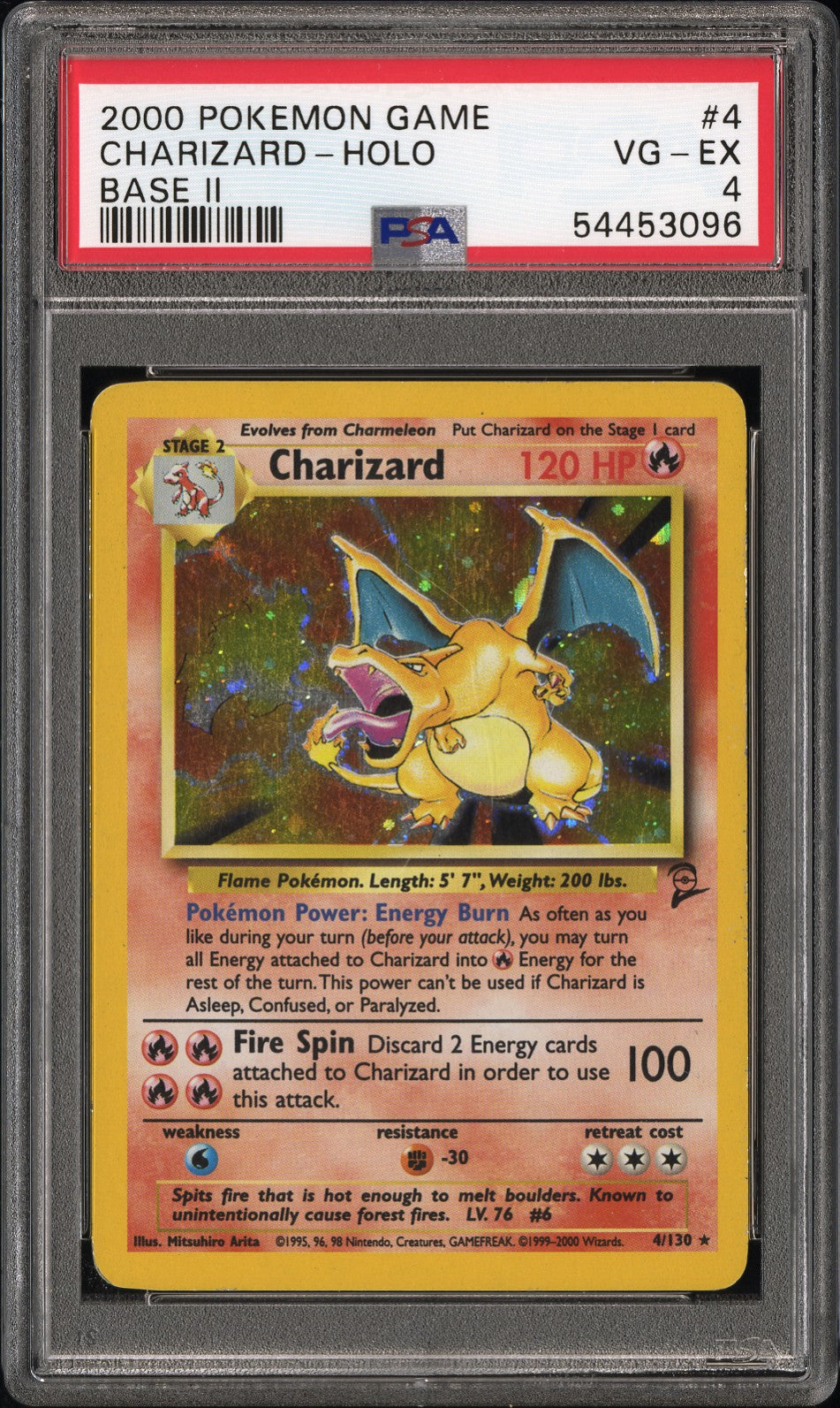 1999 Pokemon Base Set Holo Charizard #4 PSA 4