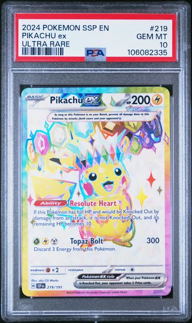 2024 Pokemon Surging Sparks Pikachu Ex #219 PSA 10