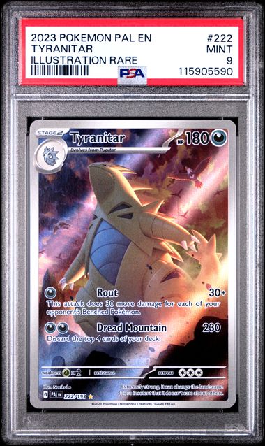 2023 Pokemon Paldea Evolved IR Tyranitar #222 PSA 9