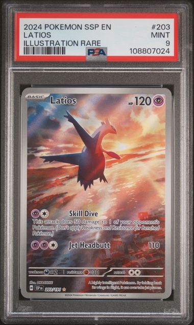 2024 Pokemon Surging Sparks IR Latios #203 PSA 9