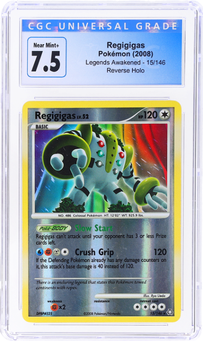 2008 Pokemon Diamond and Pearl Legends Awakened Reverse Holo Regigigas #15 CGC 7.5