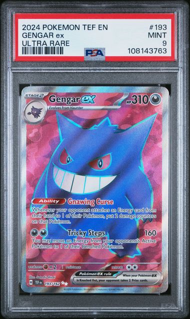 2024 Pokemon Scarlet Temporal Forces Gengar Ex #193 PSA 9