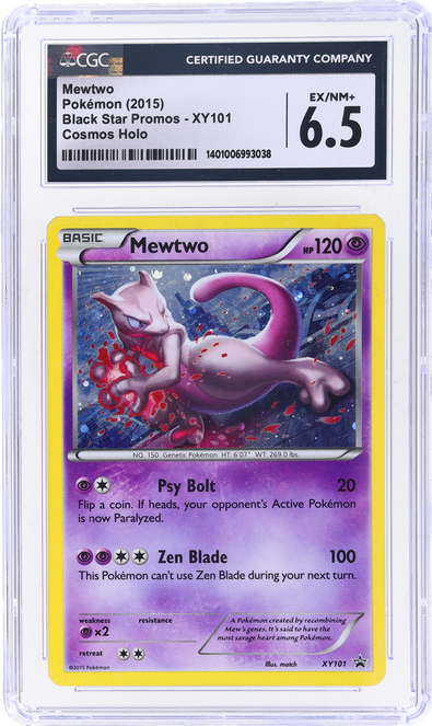 2015 Pokemon XY Black Star Promos Cosmos Holo Mewtwo #XY101 CGC 6.5