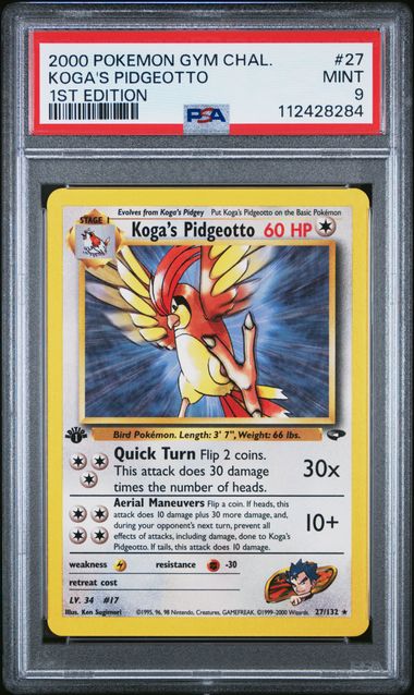 2000 Pokemon Gym Challenge 1st Edition Koga's Pidgeotto #27 PSA 9