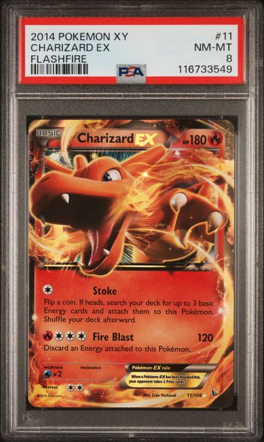 2014 Pokemon XY Flashfire Holo Charizard Ex #11 PSA 8