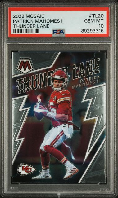 2022 Panini Mosaic Thunder Lane Patrick Mahomes II #20 PSA 10