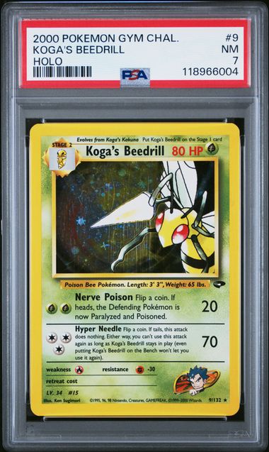 2000 Pokemon Gym Challenge Koga's Beedrill #9 PSA 7