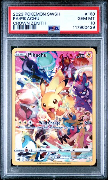 2023 Pokemon Crown Zenith Secret Rare Pikachu #160 PSA 10