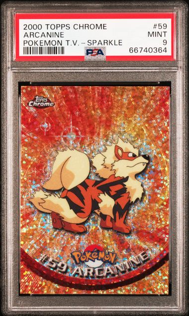 2000 Pokemon Topps Chrome Sparkle Arcanine #59 PSA 9