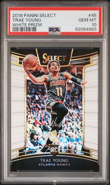 2018 Panini Select White Prizm Trae Young #45 PSA 10