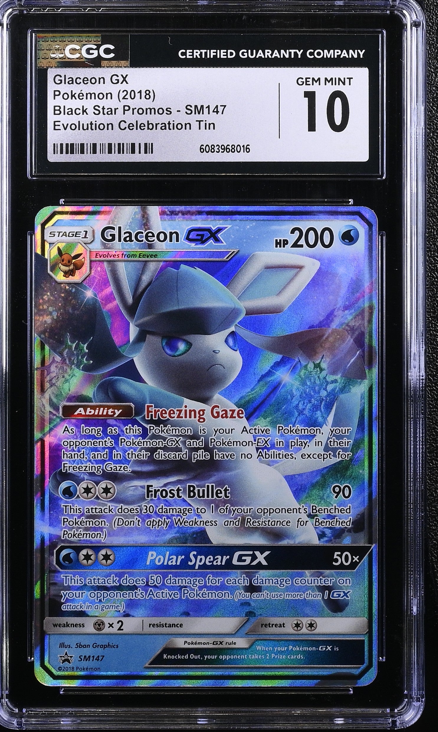 2018 Pokemon Evolution Celebration Tins Glaceon Gx #SM147 CGC 10