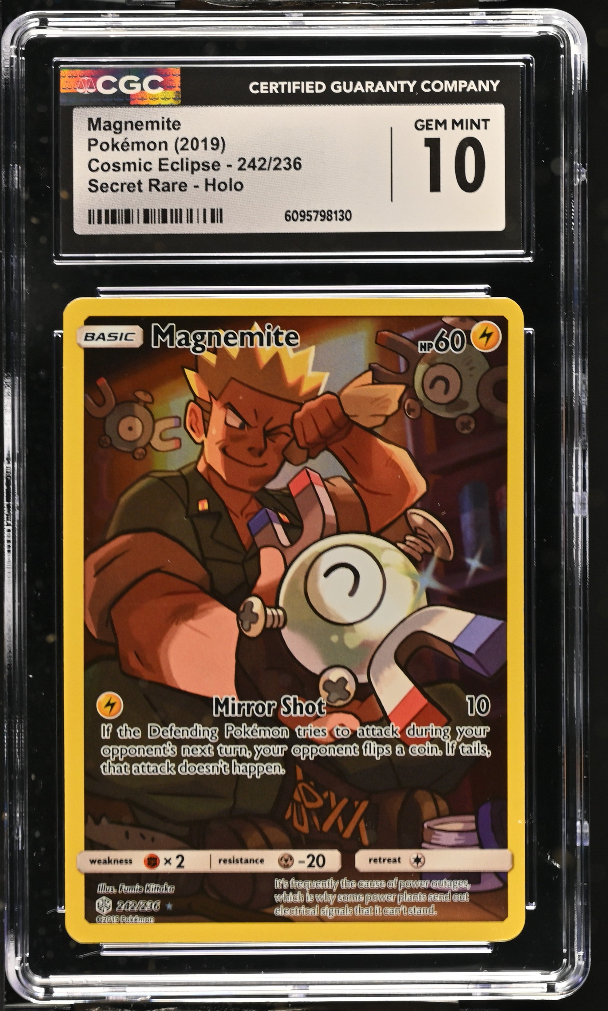 2019 Pokemon Cosmic Eclipse Magnemite #242 CGC 10