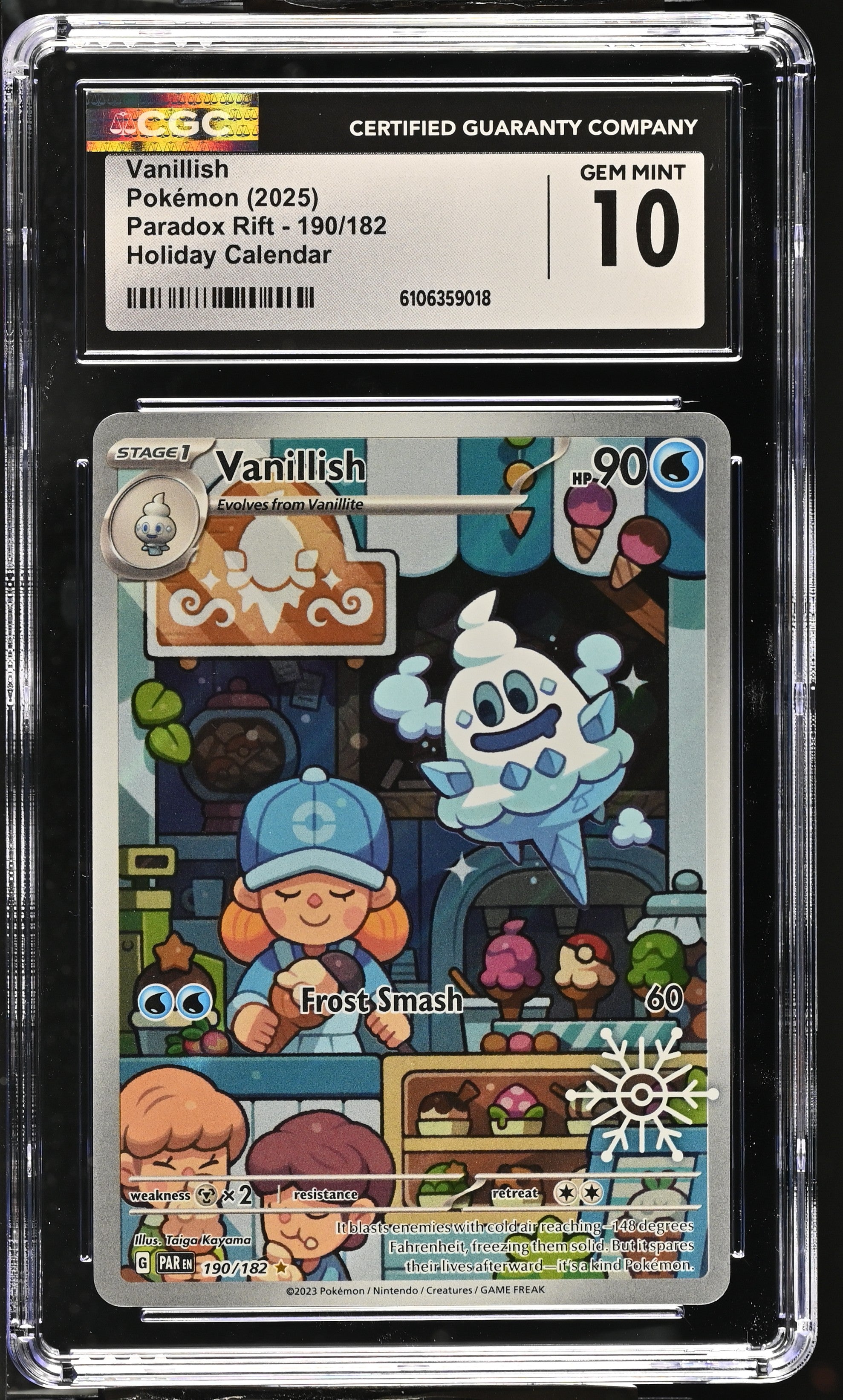 2023 Pokemon Paradox Rift Holiday Calendar Vanillish #190 CGC 10