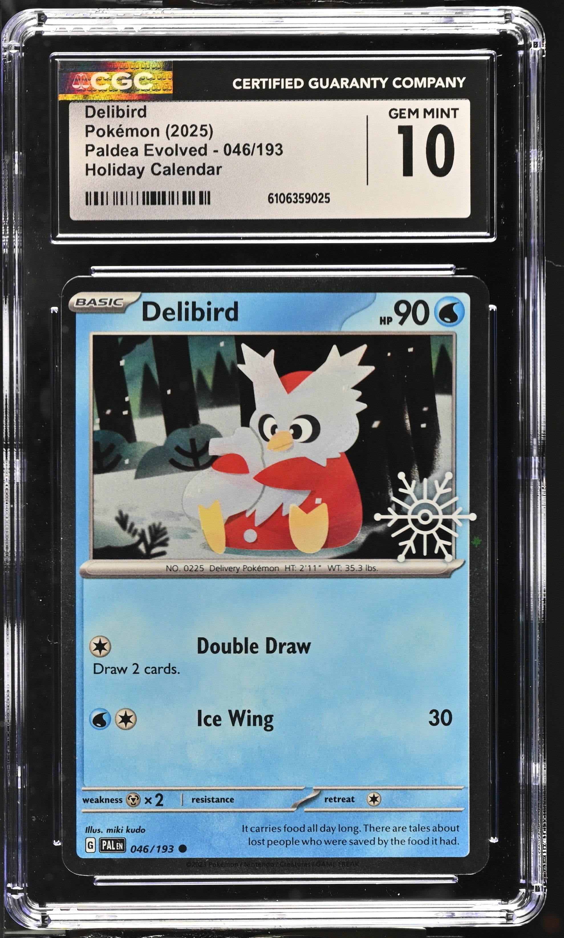 2023 Pokemon Paldea Evolved Holiday Calendar Delibird #046 CGC 10