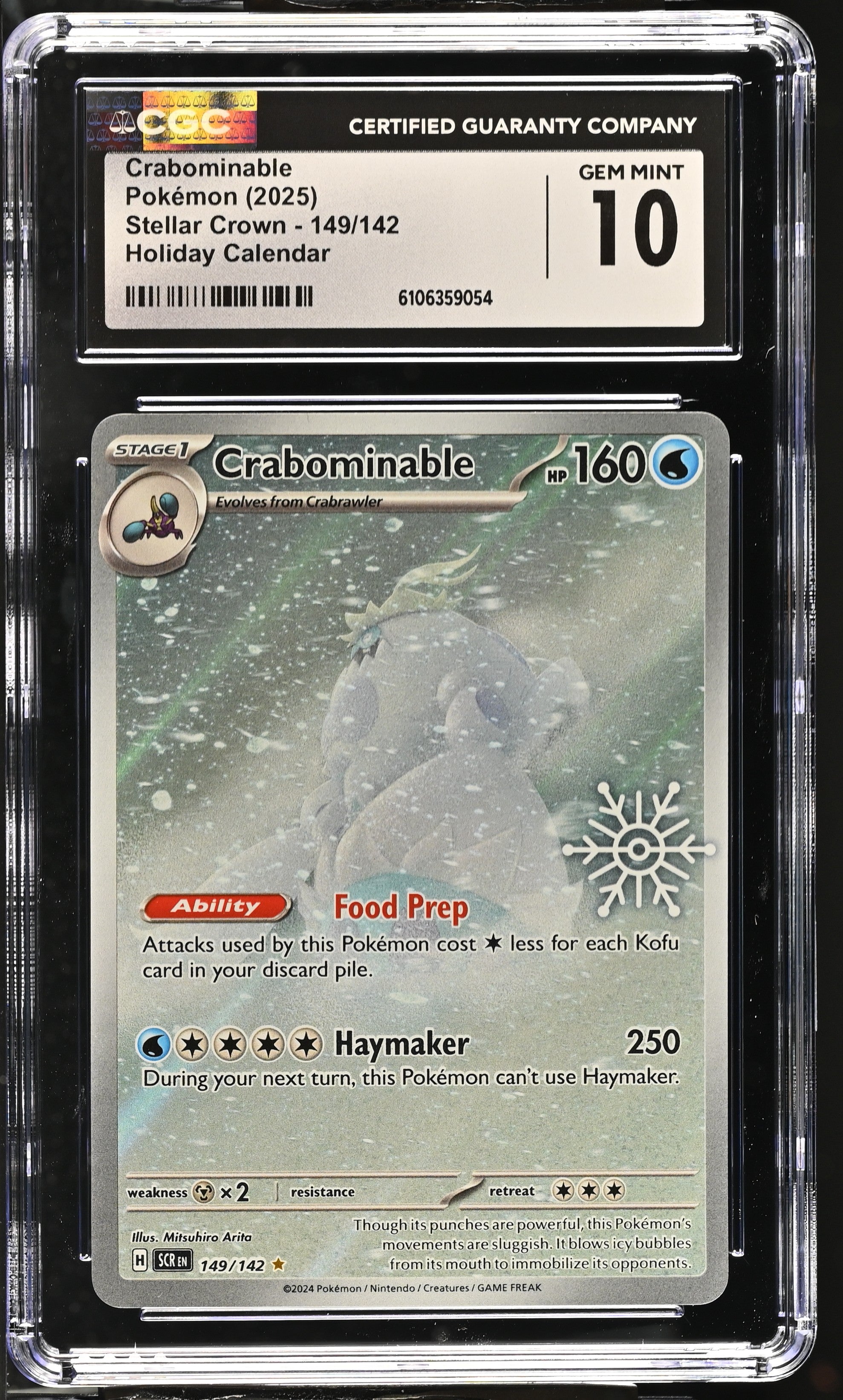 2025 Pokemon Stellar Crown Holiday Calendar Crabominable #149 CGC 10