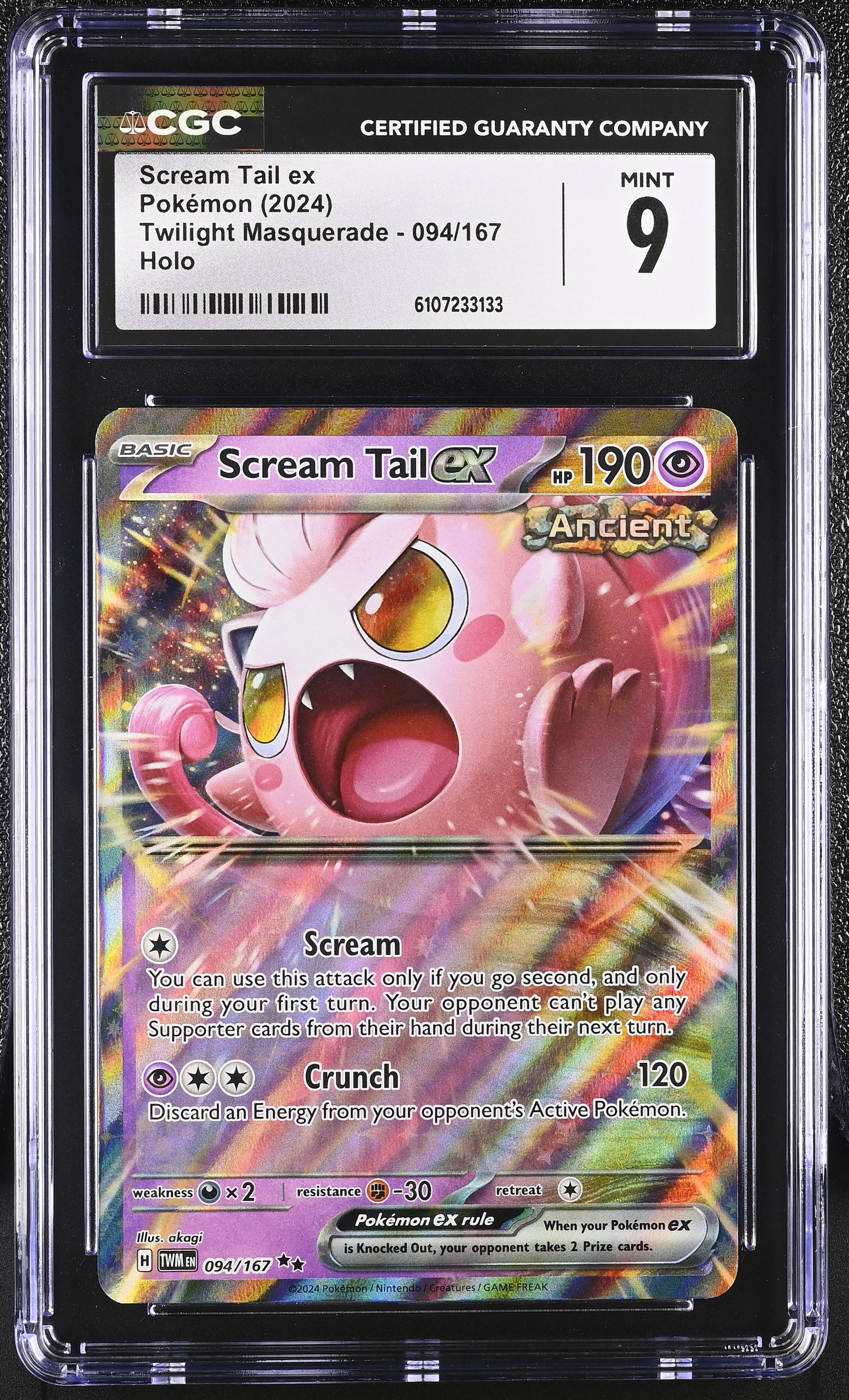 2024 Pokemon Twilight Masquerade Scream Tail Ex #94 CGC 9