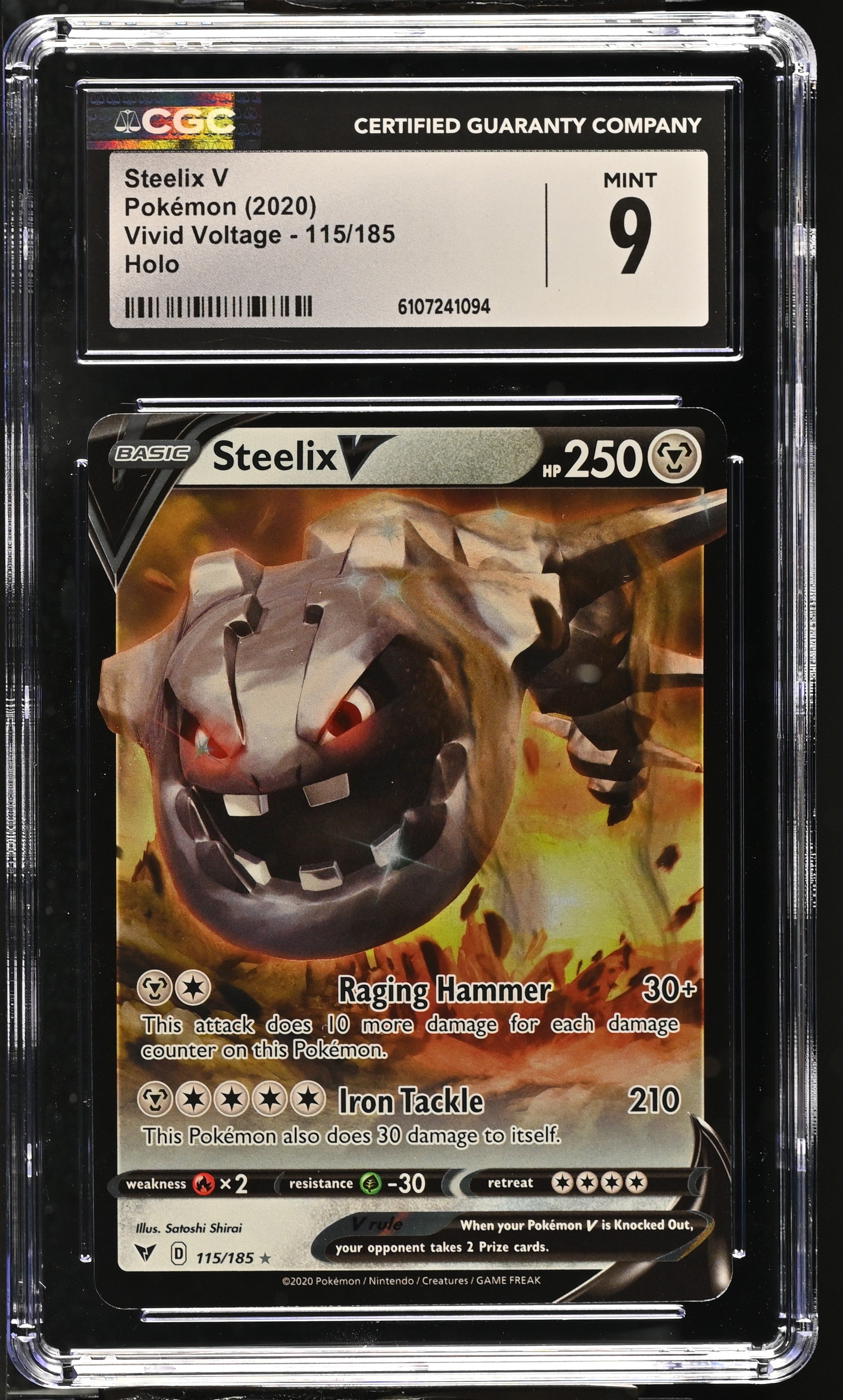 2020 Pokemon Vivid Voltage Steelix V #115 CGC 9