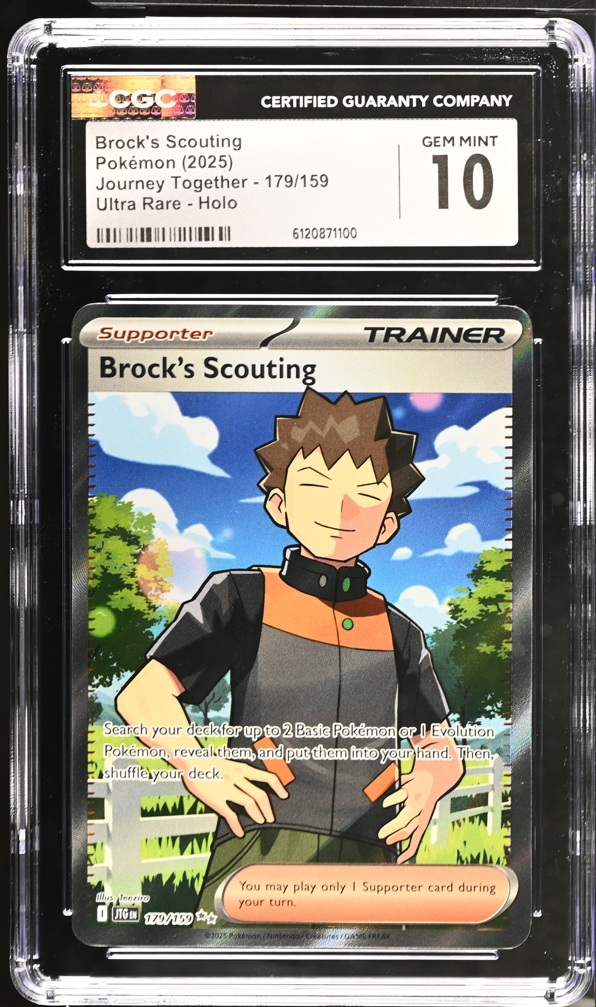 2025 Pokemon Journey Together Brock's Scouting #179 CGC 10