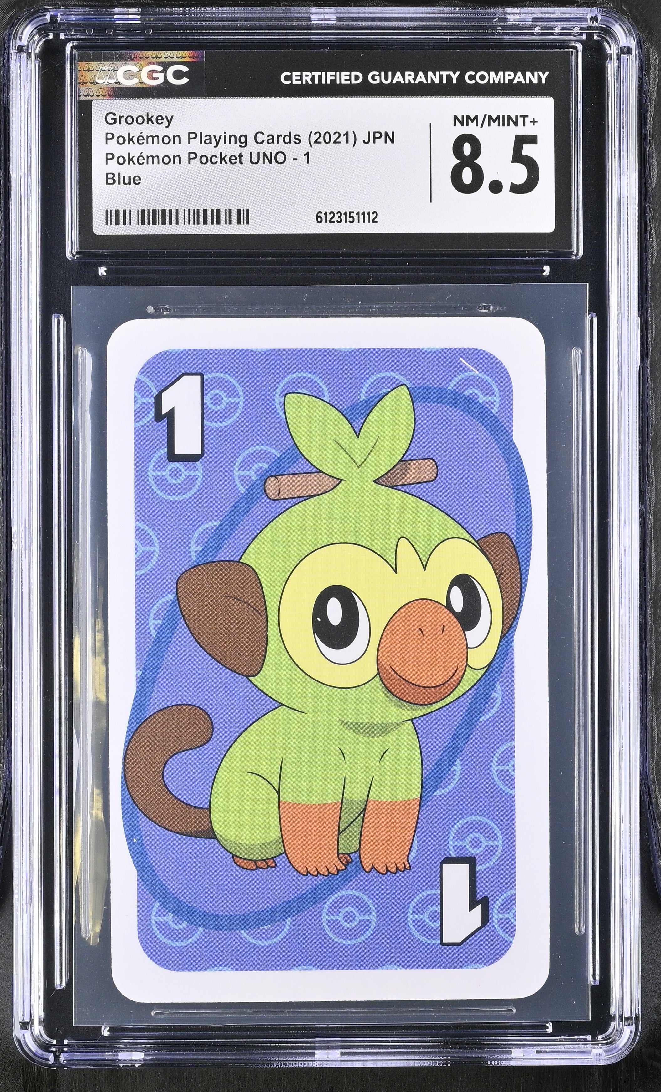 2021 Pokemon Japanese Pocket Uno Blue 1 Grookey CGC 8.5