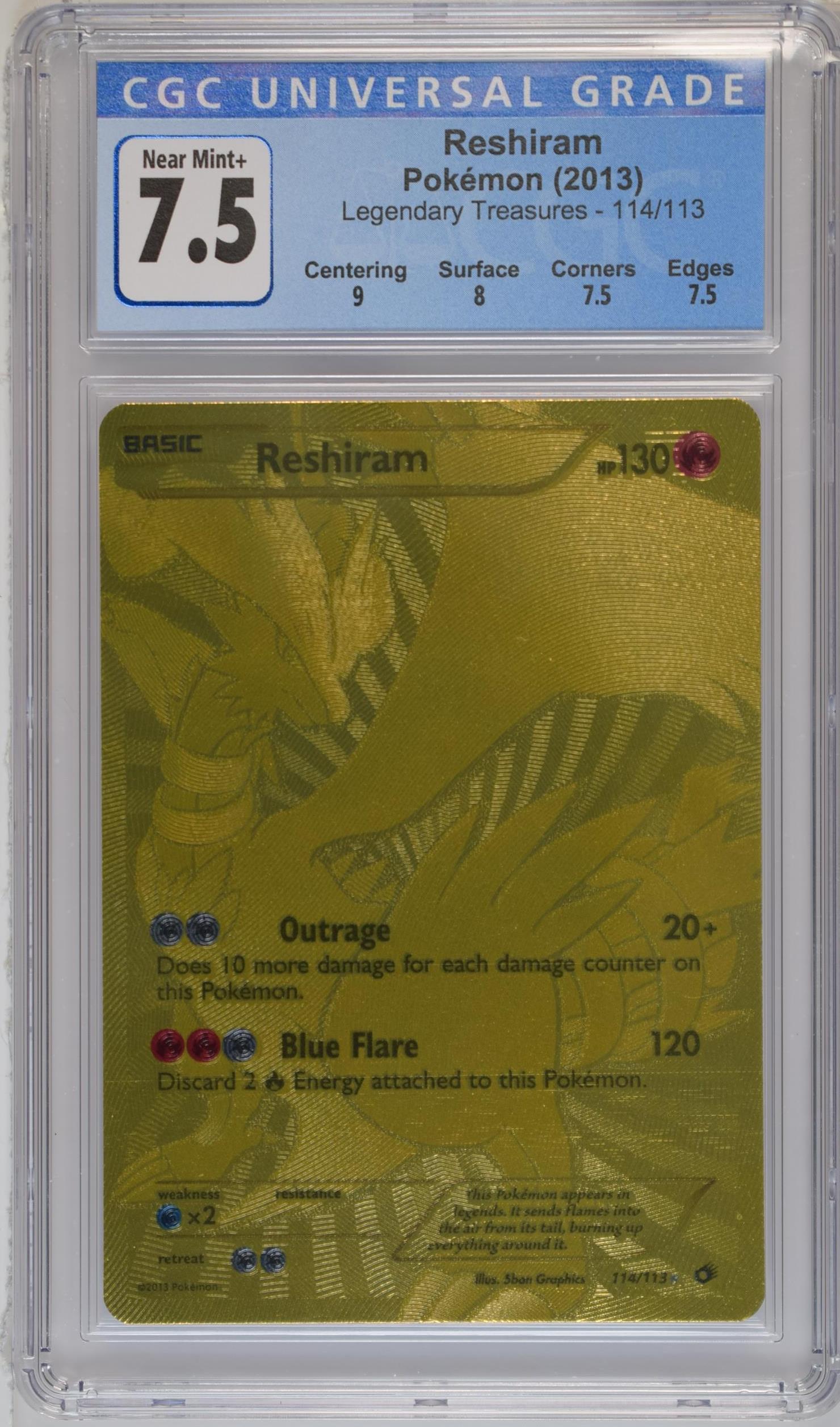 2013 Pokemon Legendary Treasures Reshiram #114 CGC 7.5