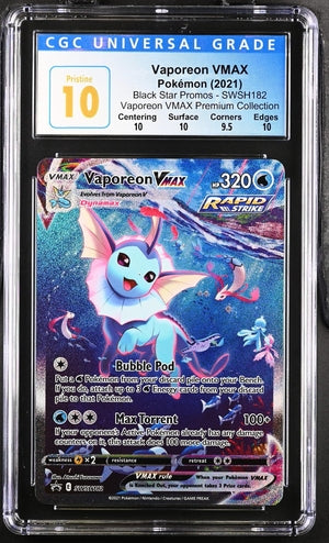 2021 Pokemon Premium Collection Vaporeon VMAX #SWSH182 CGC PRISTINE 10