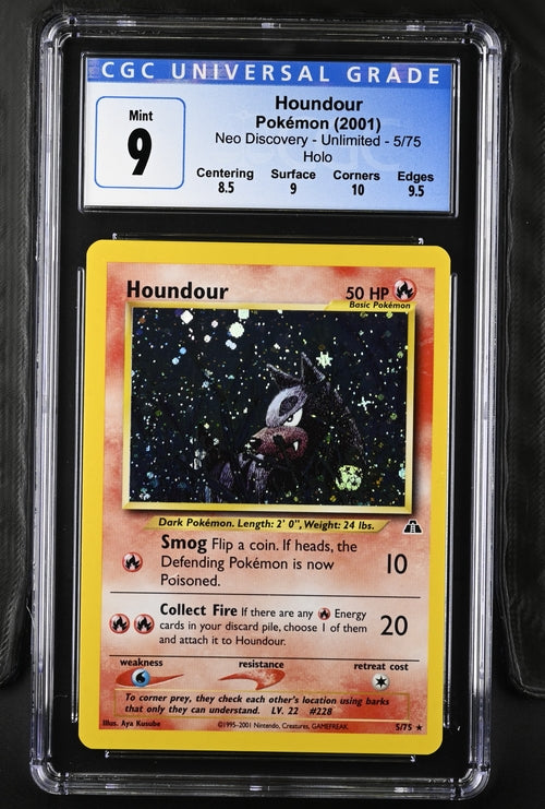 2001 Pokemon Neo Discovery Holo Houndour #5 CGC 9