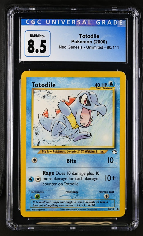 2000 Pokemon Neo Genesis Totodile #80 CGC 8.5