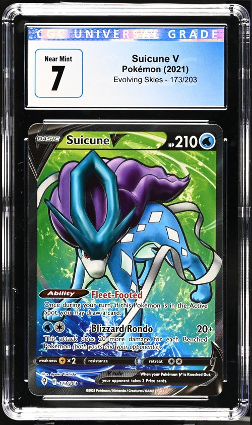2021 Pokemon Evolving Skies Suicune V #173 CGC 7