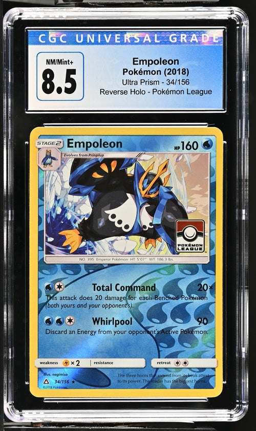 2018 Pokemon League Ultra Prism Reverse Holo Empoleon #34 CGC 8.5