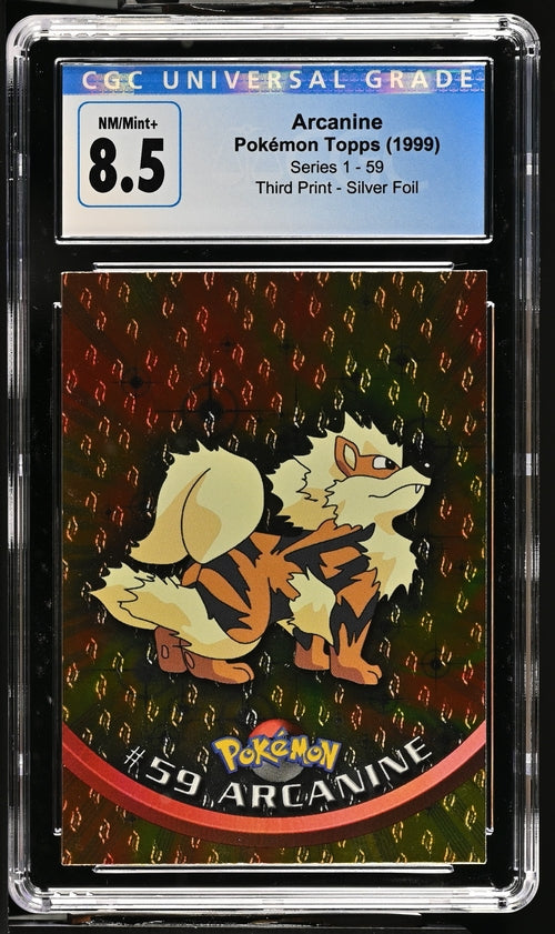 2000 Pokemon Topps Silver Foil Arcanine #59 CGC 8.5