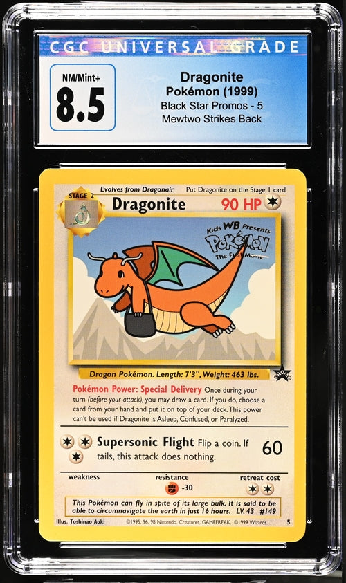 1999 Pokemon Movie Promo Dragonite #5 CGC 8.5