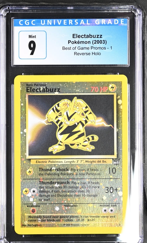 2003 Pokemon Best of Game Promo Reverse Holo Electabuzz #1 CGC 9