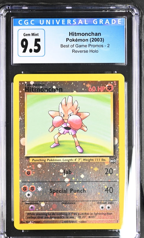 2003 Pokemon Best of Game Promo Reverse Holo Hitmonchan #2 CGC 10
