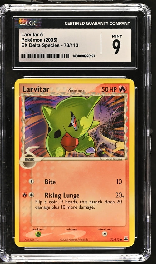 2005 Pokemon Delta Species Larvitar #73 CGC 9