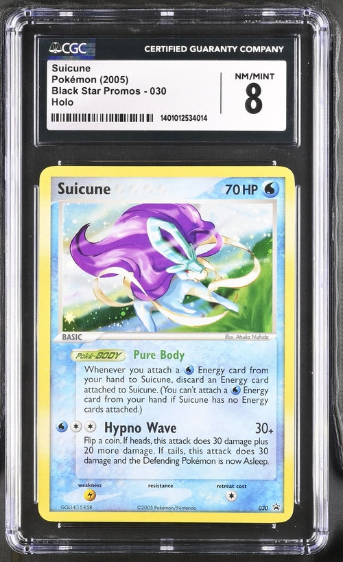 2005 Pokemon Black Star Promo Holo Suicune #030 CGC 8