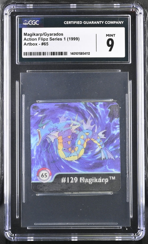 1999 Pokemon Action Flipz Magikarp Gyarados #65 CGC 9