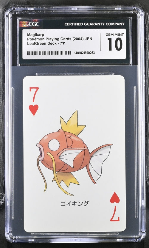 2004 Pokemon Playing Cards Leafgreen Deck 7 of Hearts Magikarp CGC 10