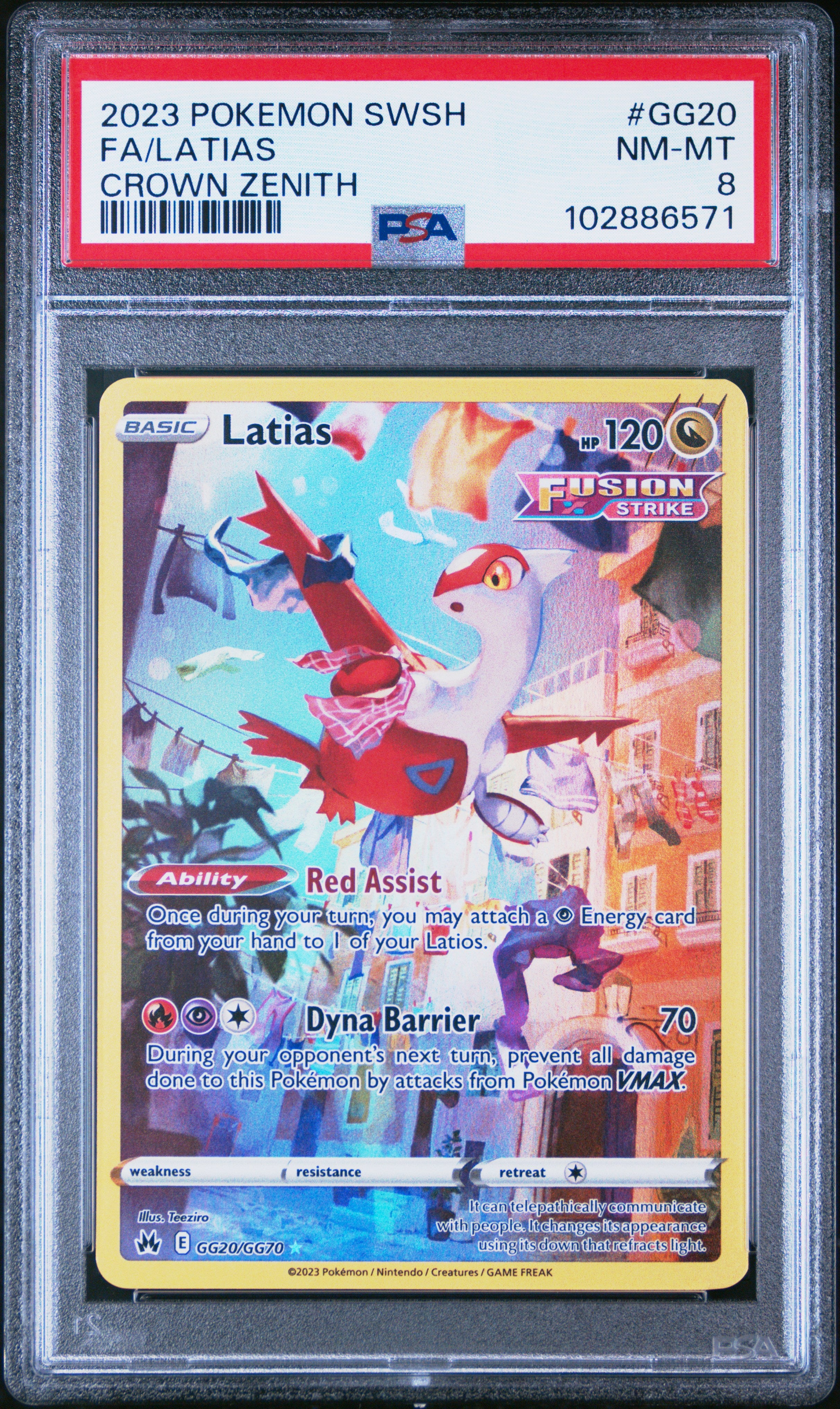 2023 Pokemon Crown Zenith Latias #GG20 PSA 8