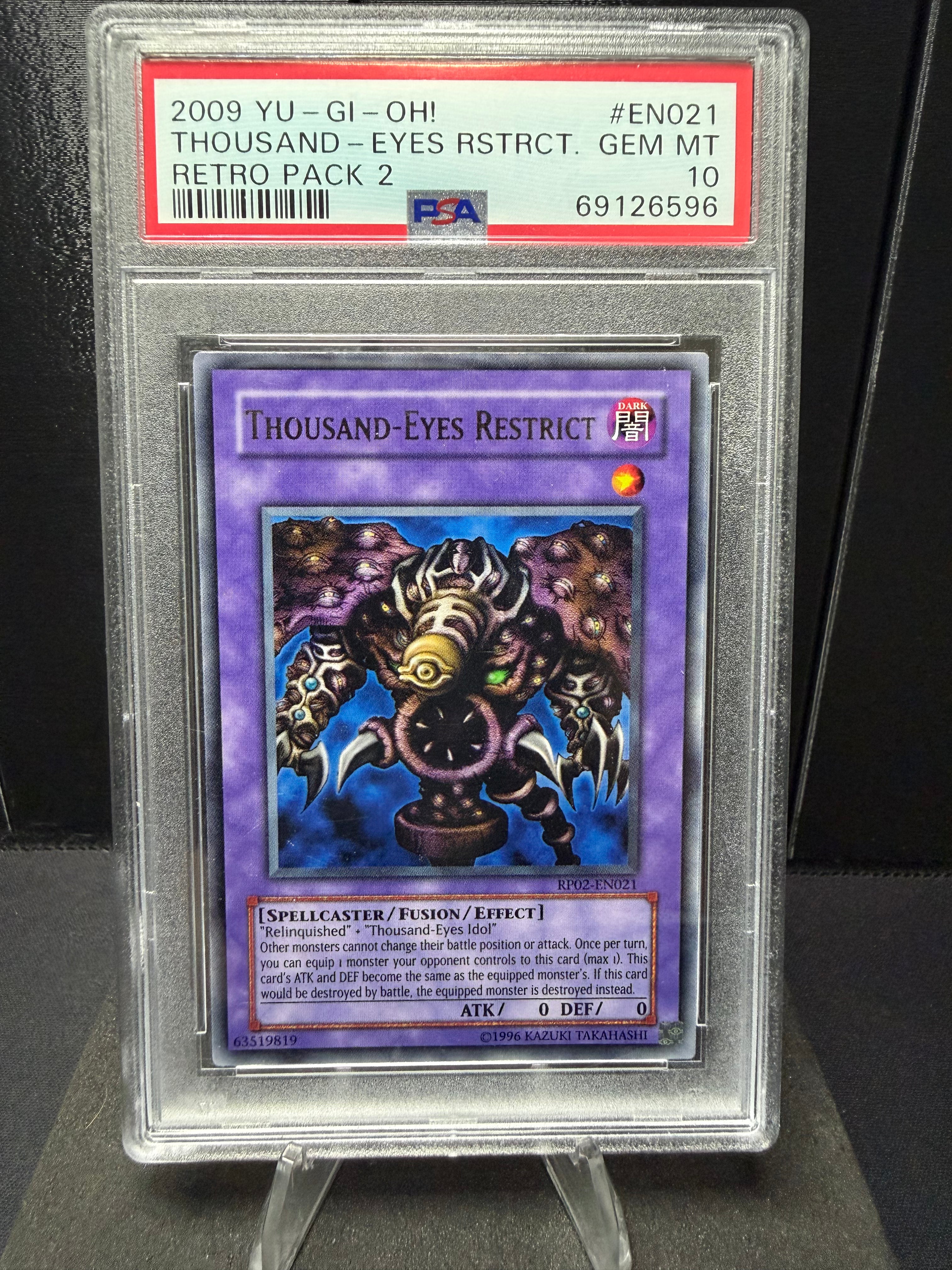 2009 Yu-Gi-Oh Retro Pack 2 Thousand-Eyes Restrict RP02-EN021 PSA 10