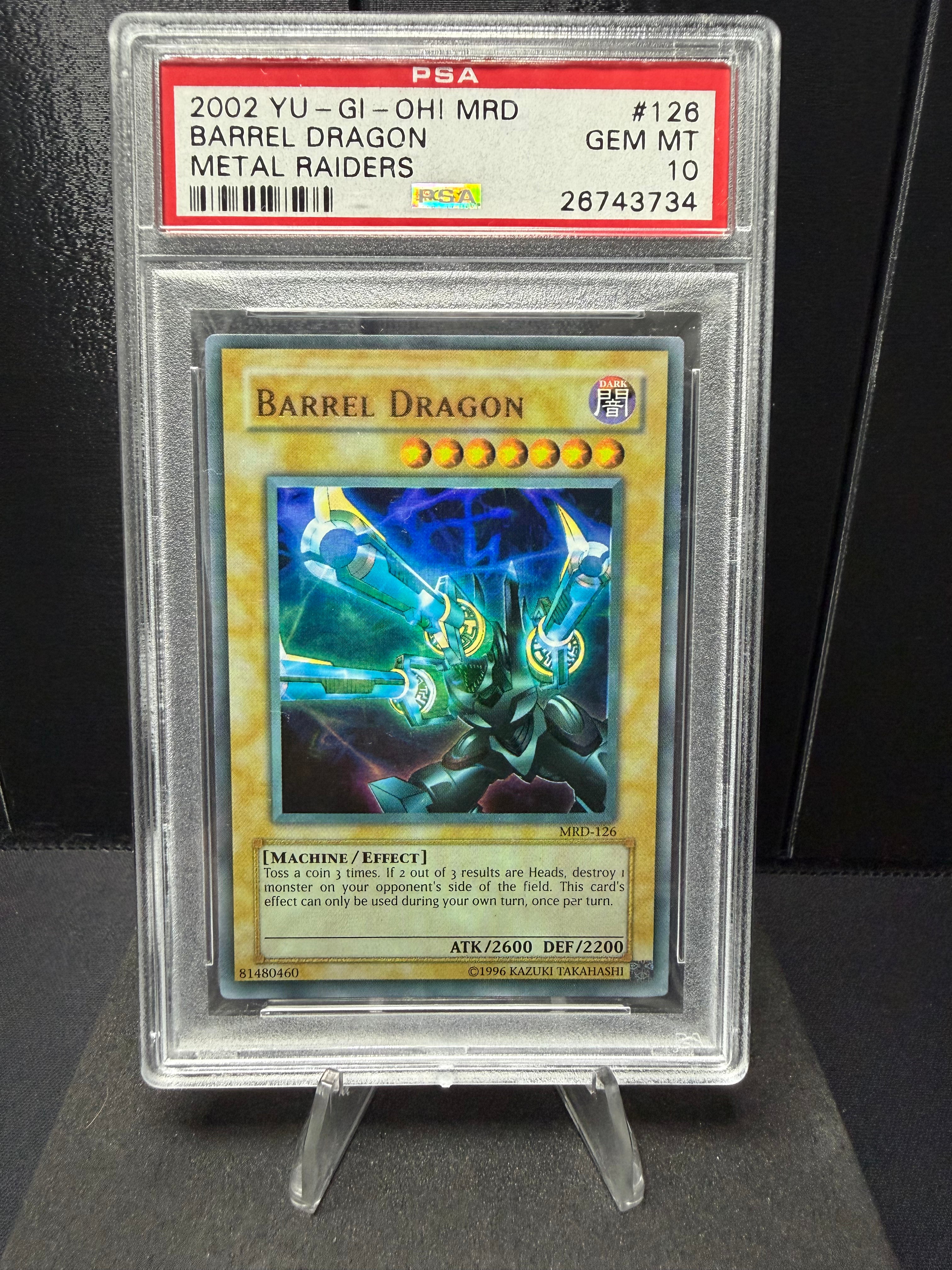 2002 Yu-Gi-Oh! Mrd-Metal Raiders Barrel Dragon MRD-126 PSA 10