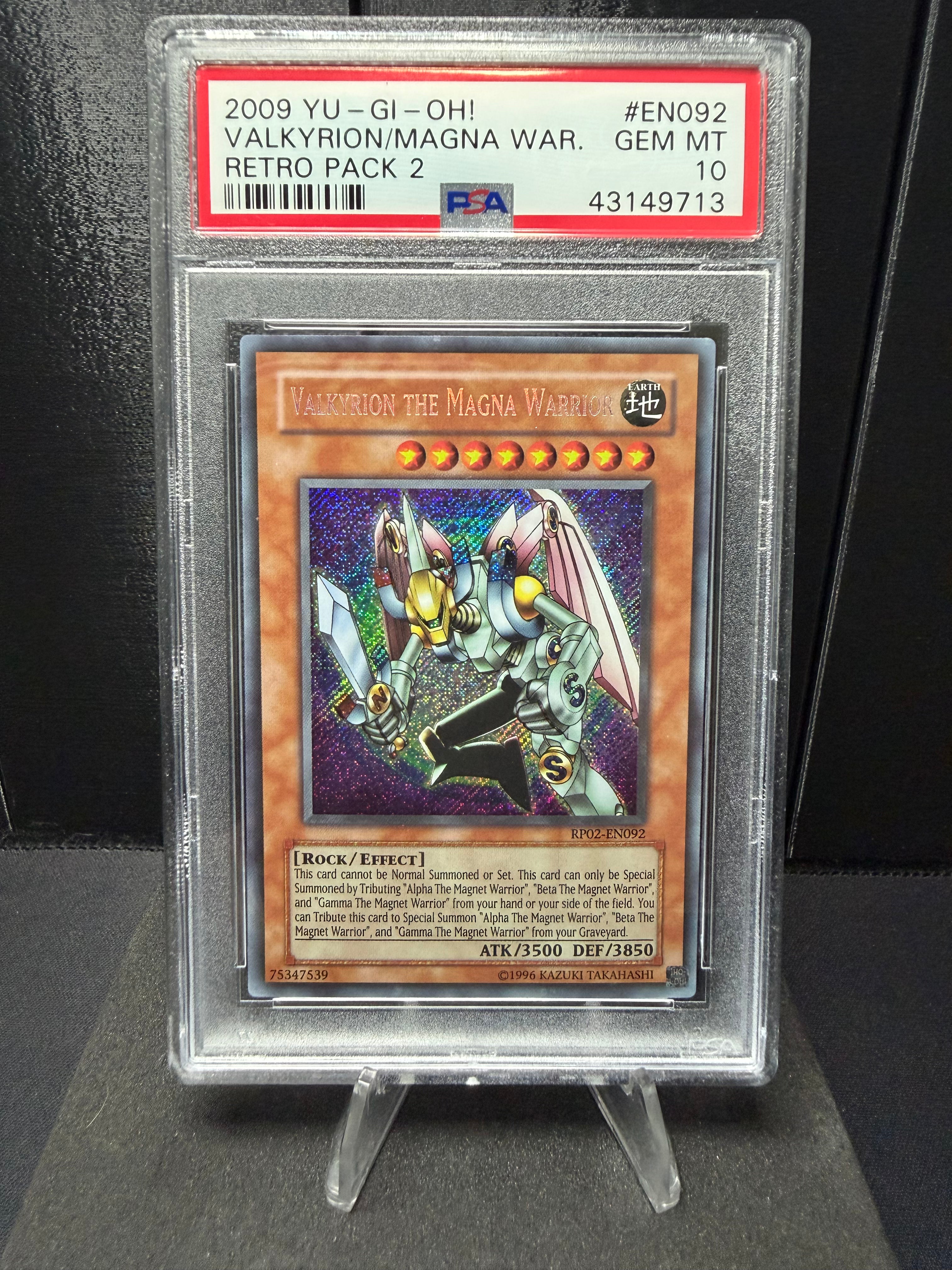 2009 Yu-Gi-Oh! Retro Pack Valkyrion the Magna Warrior #RP02-EN092 PSA 10 - Pop 8