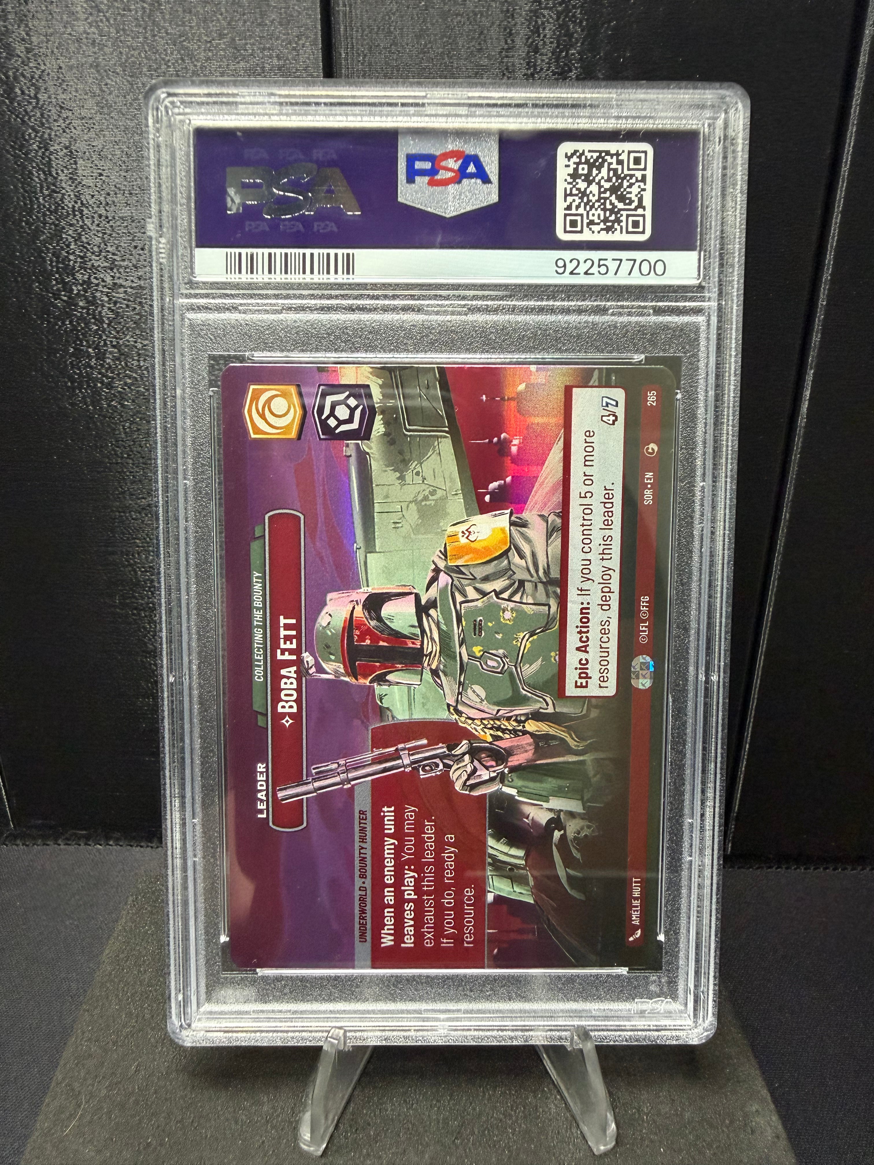 2024 Star Wars Unlimited Spark of Rebellion Showcase Foil Boba Fett #265 PSA 10