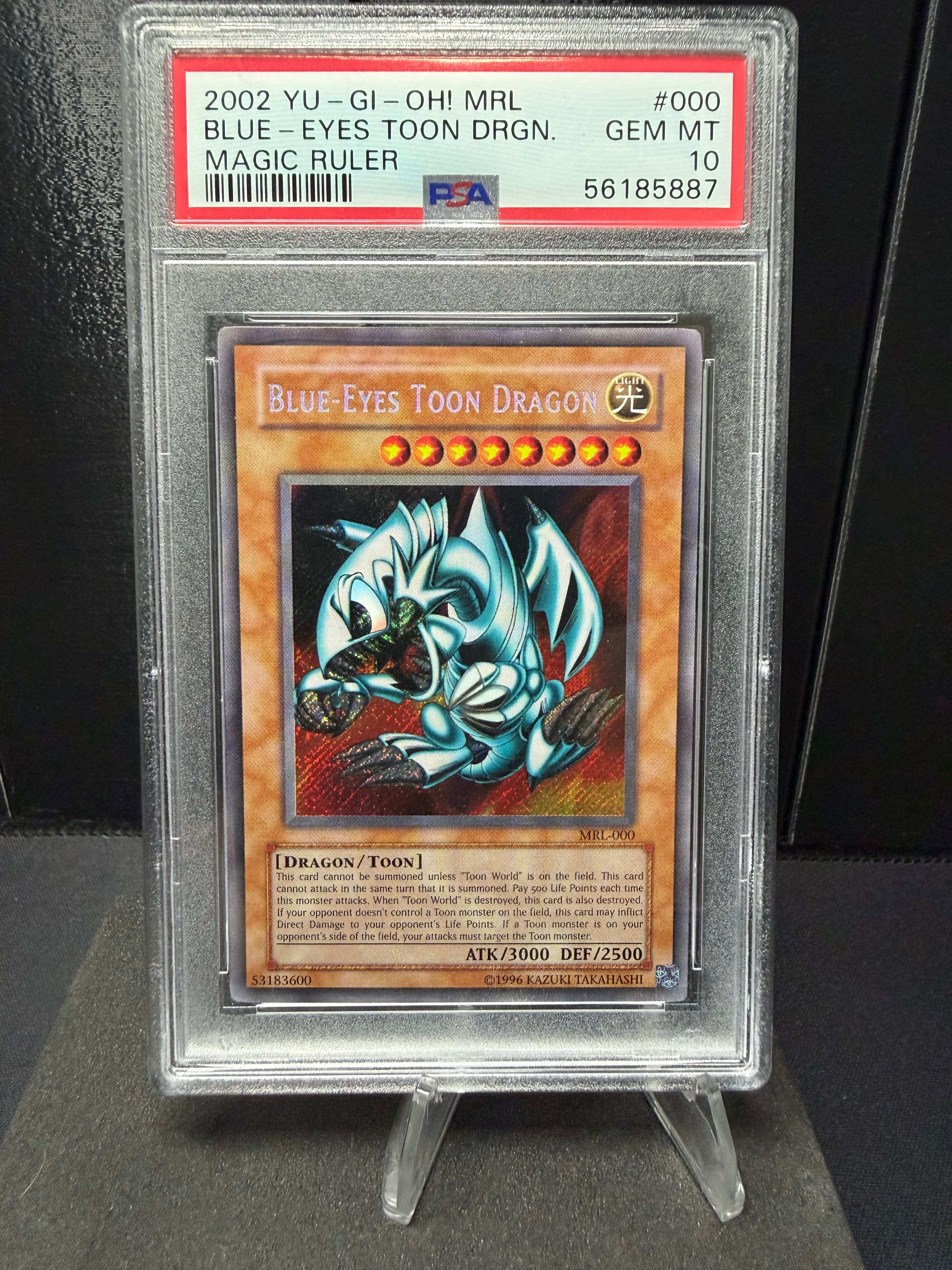 2002 Yu-Gi-Oh Magic Ruler Unlimited Blue Eyes Toon Dragon #MRL-000 PSA 10