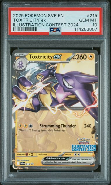 2025 Pokemon Illustration Contest Toxtricity Ex #215 PSA 10