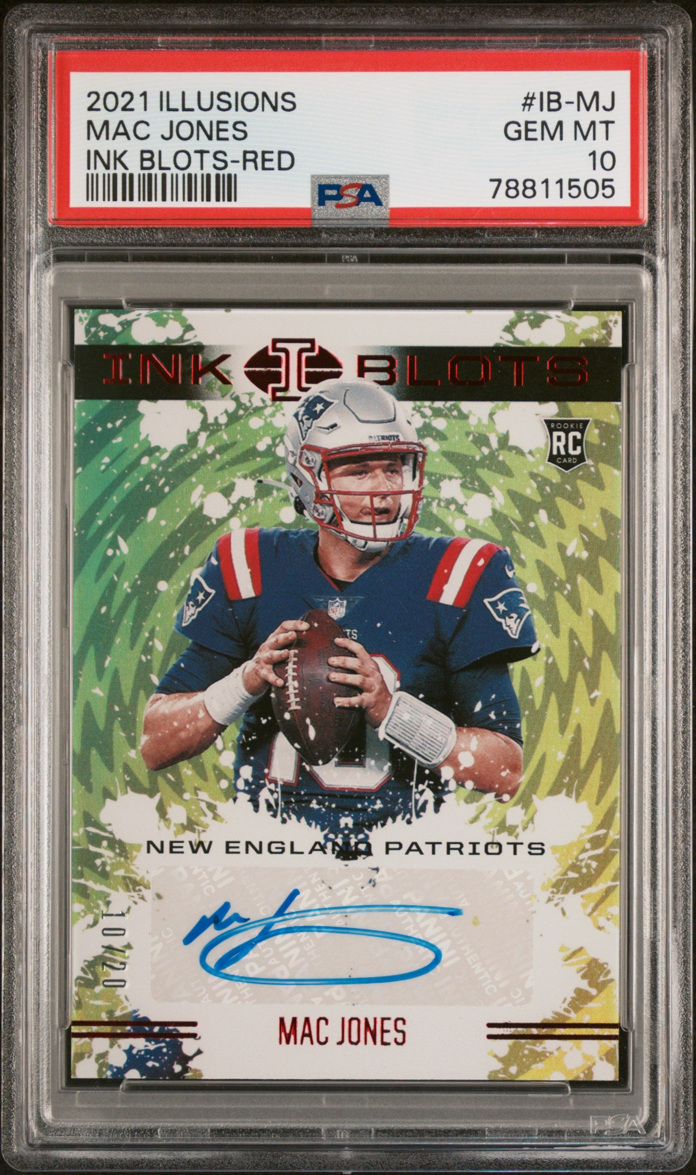 2021 Panini Illusions Ink Blots Red Mac Jones #IB-MJ PSA 10