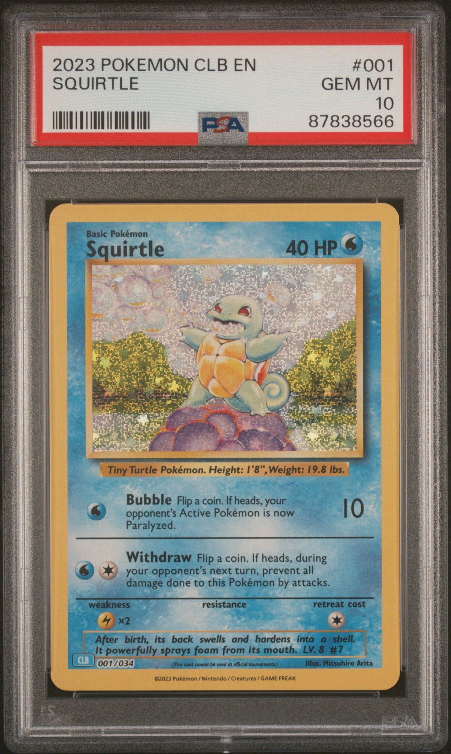 2023 Pokemon TCG Classic Squirtle #001 PSA 10