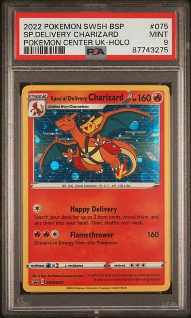 2022 Pokemon Center Uk Special Delivery Charizard #SWSH075 PSA 9