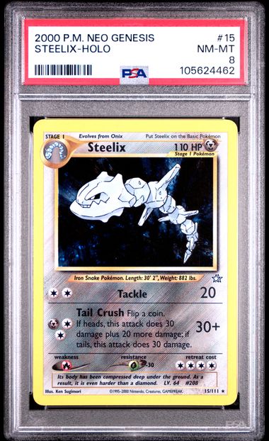 2000 Pokemon Neo Genesis Steelix # 15 PSA 8