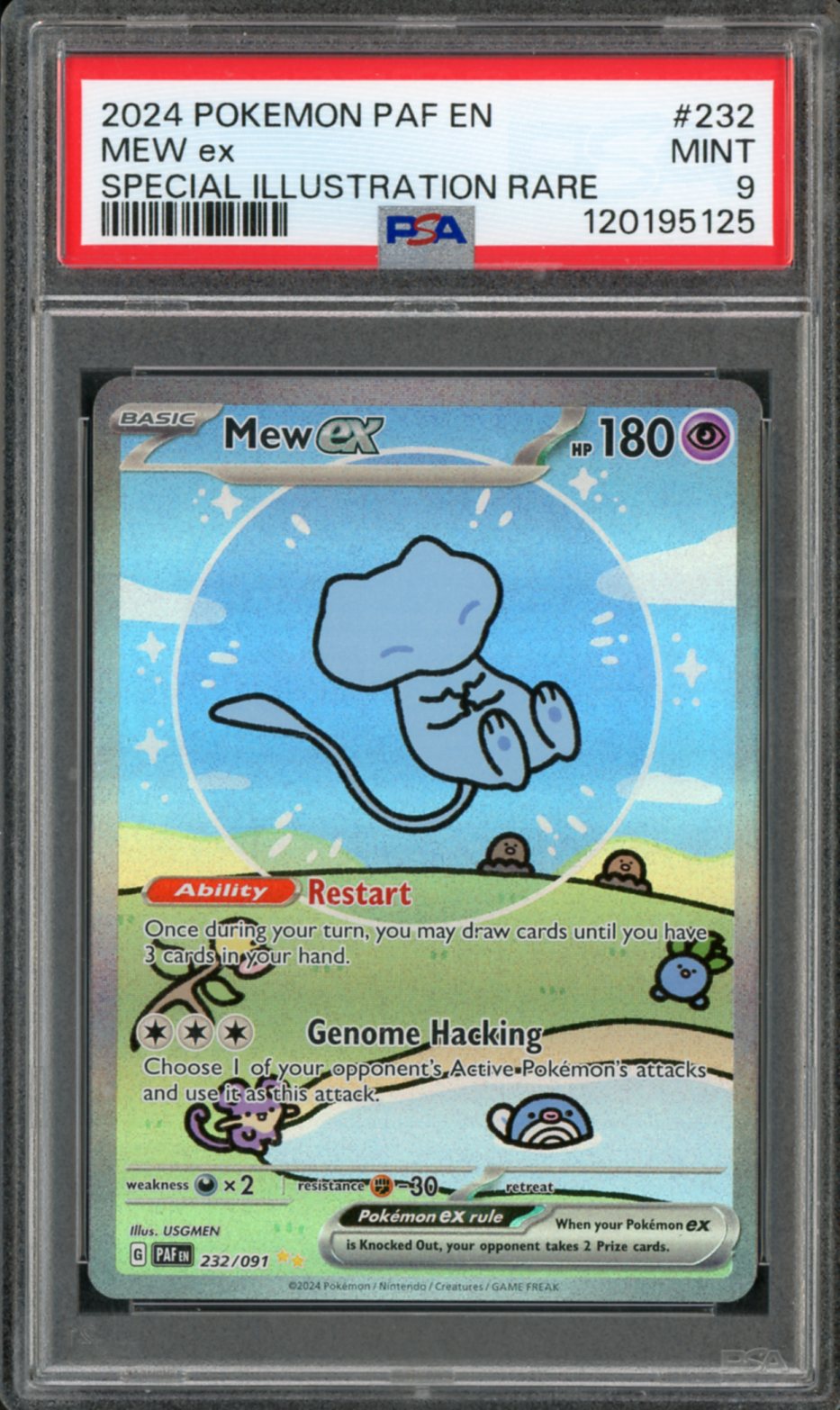 2024 Pokemon Paldean Fates SIR Mew Ex #232 PSA 9